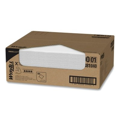 Kimberly-Clark Professional 41100 WypAll X70 Cloths, White, 14.9 in W x 16.6 in L, 300 Sheets/Unit, Box, 1 BX/BX