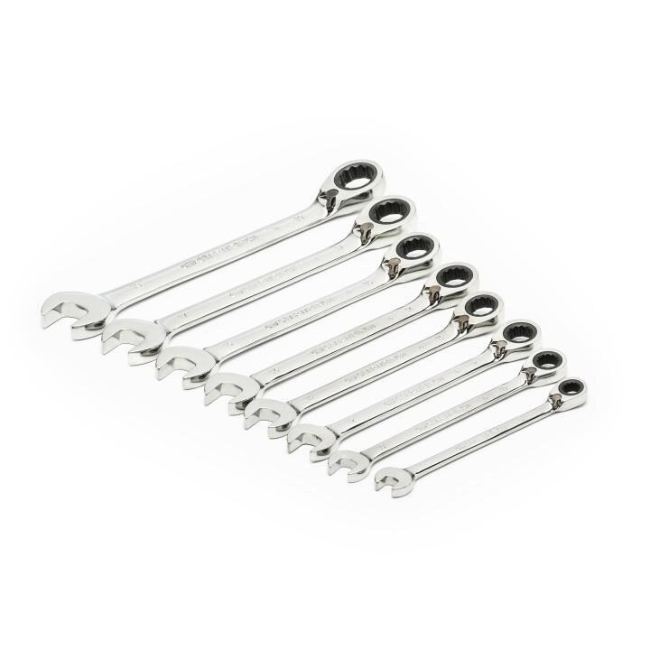 Reversible Ratcheting Combination Wrench Set, 19MM, 8 Pc