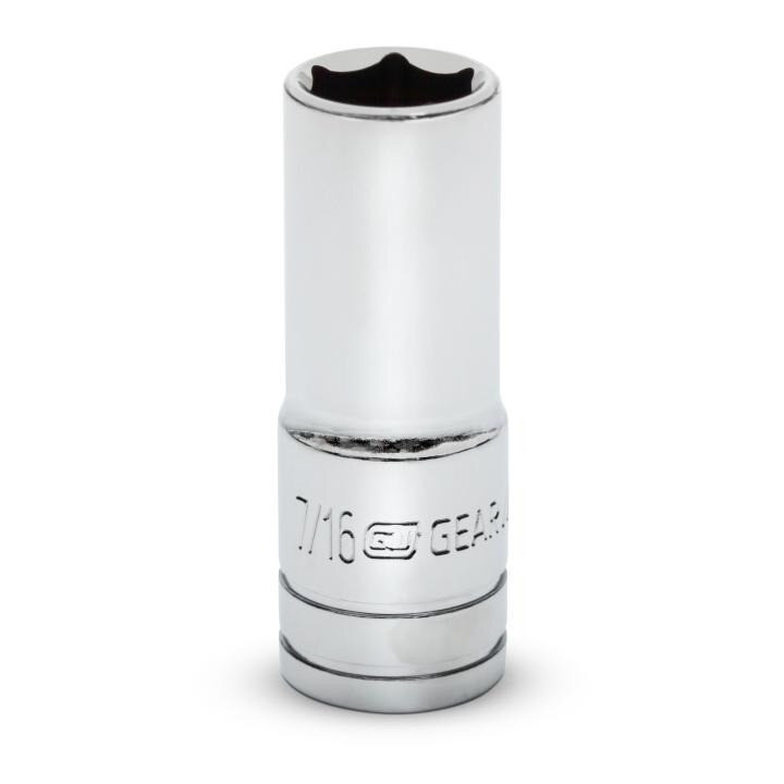 Socket, 3/8 Inch Drive, 6 Point, 7/16 Inch, Alloy Steel, SAE