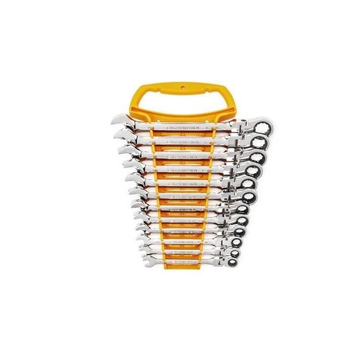 Ratcheting Flex Combination Wrench Set, 12 Point Drive, 19MM