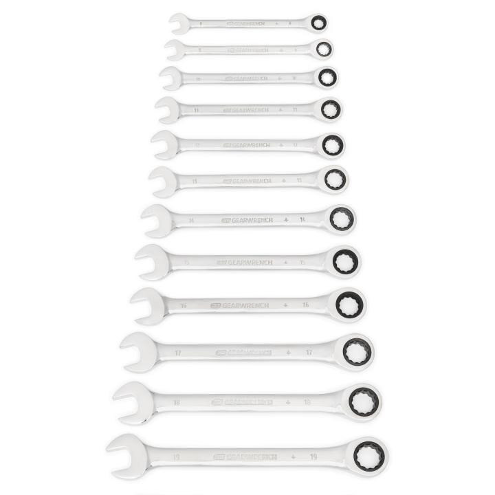 Ratcheting Combination Wrench Set, 12 Point Drive, 19MM