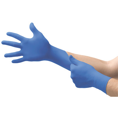 MICROFLEX N192 Cobalt N19 Nitrile Powder-Free Disposable Gloves, Textured, 3.9 mil Palm/4.3 mil Finger, Medium, Cobalt