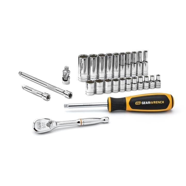 Mechanics Tool Set, 1/4 Inch Drive Tang, 12 Point, Standard