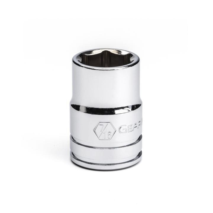 Socket, 3/8 Inch Drive, 6 Point, 7/16 Inch, SAE, Alloy Steel