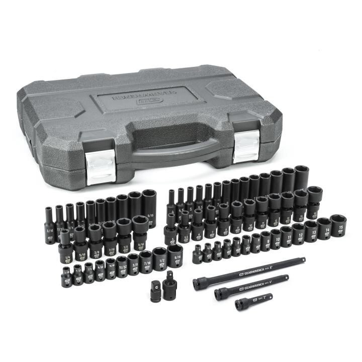 Impact Socket Set, 1/4 Inch Drive, 9/16 Inch, 15MM, 6 Point