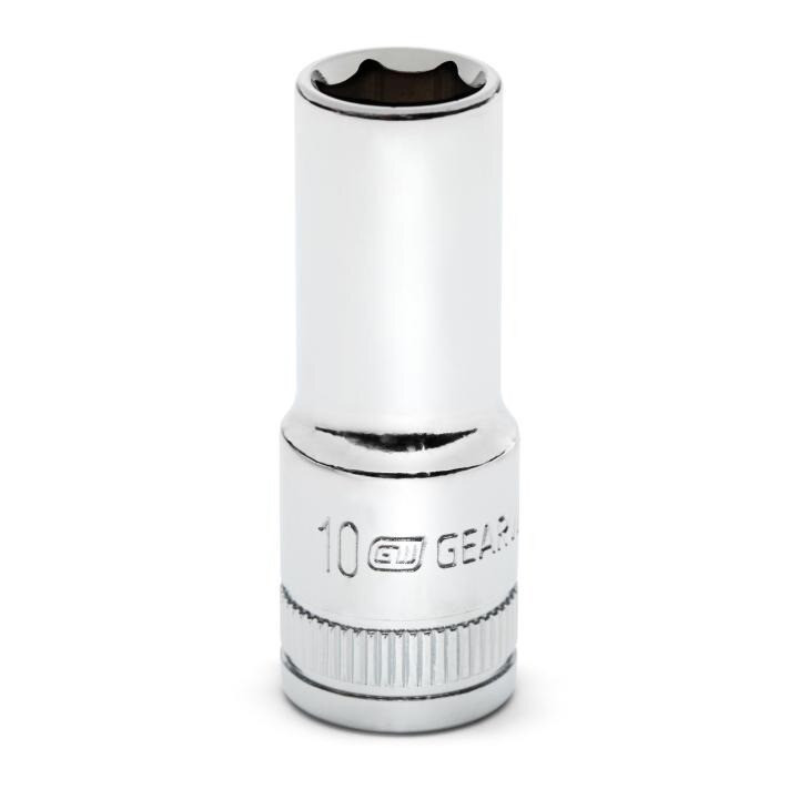 Socket, 3/8 Inch Drive, 6 Point, 10 MM, Full Polish Chrome