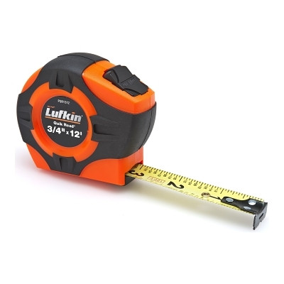 Crescent Lufkin PQR1312N Quickread Power Return Tapes, 12 ft x 3/4 in, SAE, A3, Hi-Viz Orange