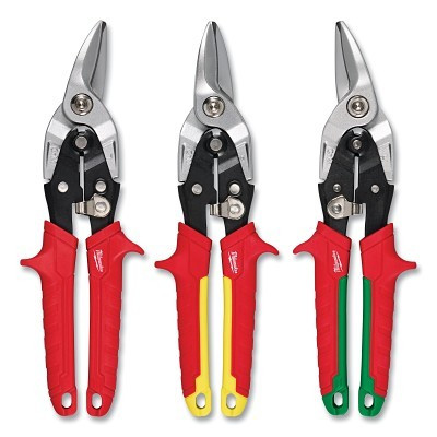 Milwaukee Tool 48-22-4563 3 Piece Aviation Snip Set, 1.5 in Cutting Length, Left/Right/Straight