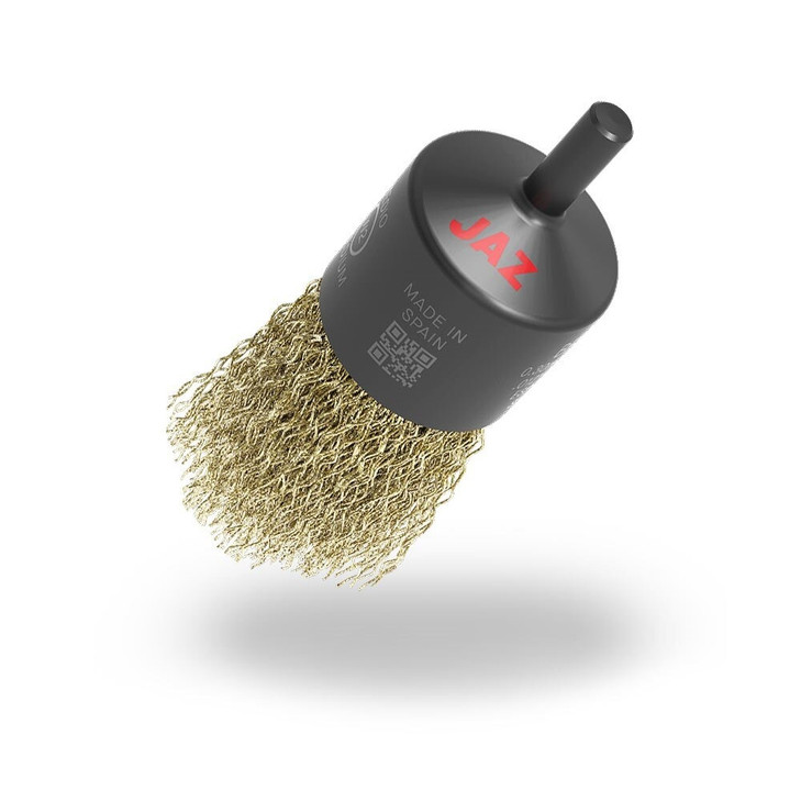 1/2" Crimped Wire End Brush, .020" Stainless Steel, 1/4" Shank, Bulk Package 10 per Box