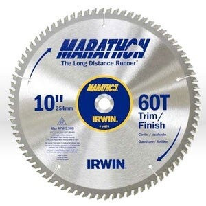 Circular Saw Blade , 10" x 60T Trim/Finish, 5/8" Arbor - Carded