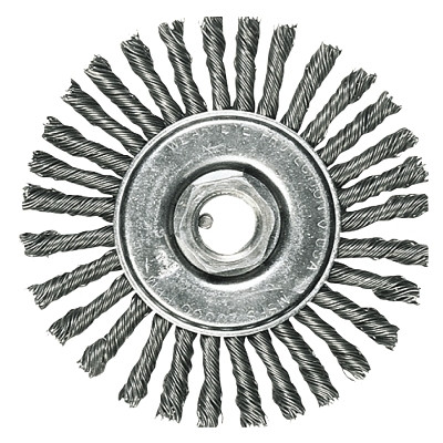 Advance Brush 82478 Full Cable Twist Knot Wheel, 6 D x 1/2 W, .023 in Carbon Steel, 10,000 rpm
