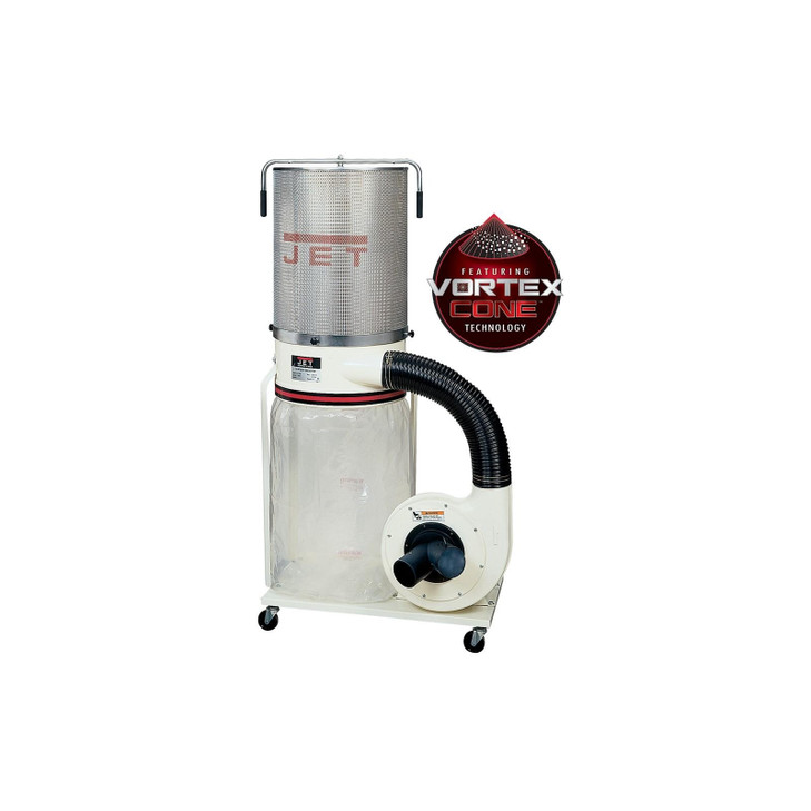 Jet DC-1100VX-CK Dust Collector, 1.5HP, 1Ph, 115/230V, 2-Micron Canister Kit
