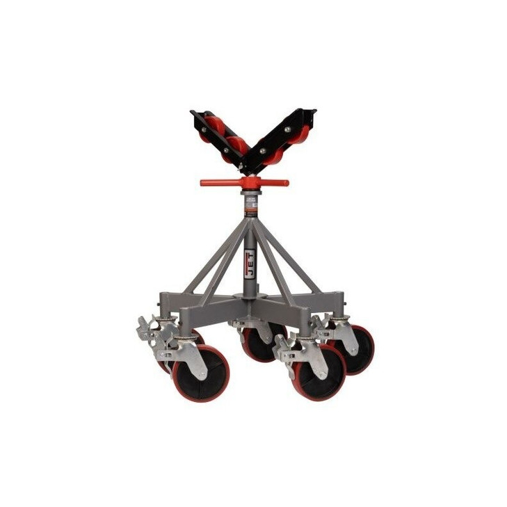 5-Leg Pipe Jack Stand with Casters & Steel Rollers