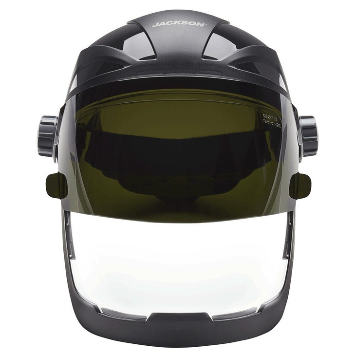 Face Shield, Quad™ 500, Ratcheting, Anti-Fog, Clear, 5 IR