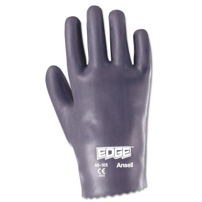 EDGE 103724 40-105 Nitrile Gloves, Slip-On Cuff, Cotton Lined, Size 9, Gray