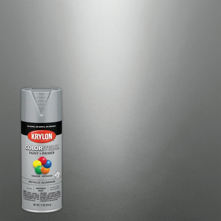 Colormaxx Spray Aerosol Paint, Metallic Aluminum, 11oz., 6/case