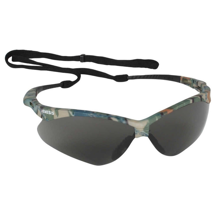 Safety Glasses,Wraparound,Camo Frame,Smoke Anti-Fog Lens,EA