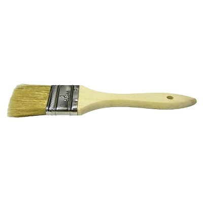 Weiler 40181 Chip and Oil Brush, 2 in W, 1-1/2 in Trim, White China, Wood handle