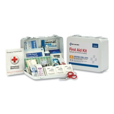 First Aid Only 90560 ANSI A Type III Weatherproof Bulk First Aid Metal Kit, 25 Person, Wall Mount