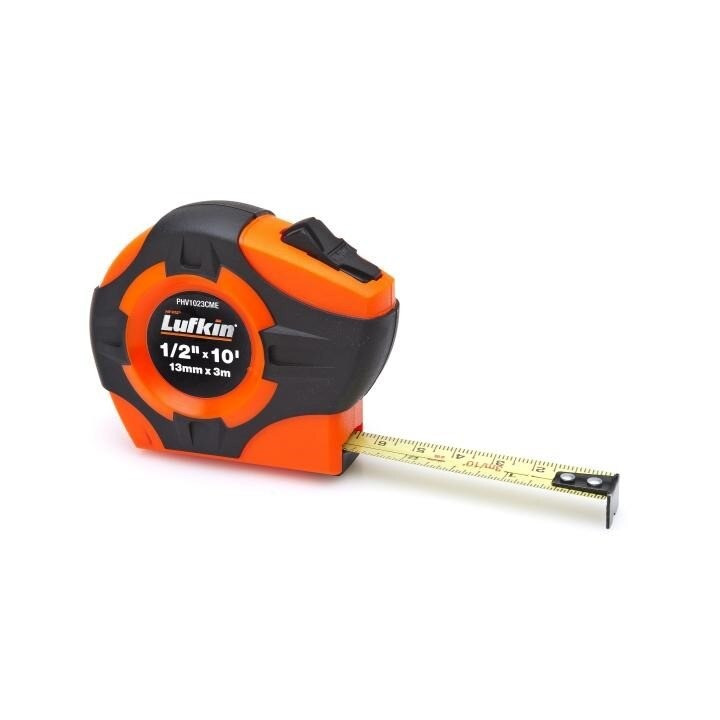 Power Tape, A20, Steel, Clearcoat, 10 ft, 0.5 Inch