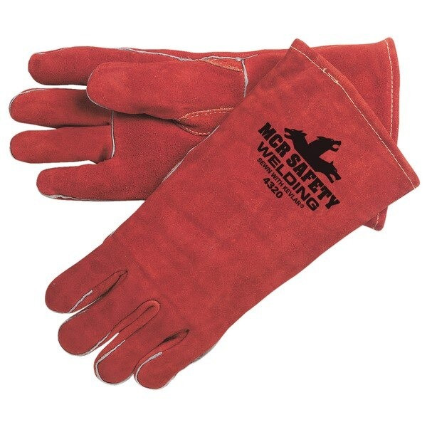 Welding Gloves, X-Large, Leather, Russet, Fleece