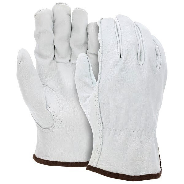 Drivers Gloves, CV Grade, Goatskin, Medium, Leather, White