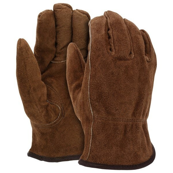 Drivers Gloves, Cowhide, 2X-Large, Leather, Brown