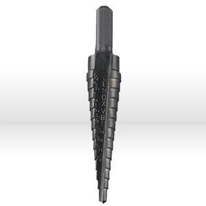 LENOX Vari-Bit Drill Bit Set, Type: Step drill bits for fast, accurate, burr free holes, Style: Patented two flute design cuts fast, clean, round holes, Shank Size: 3/8", Hole Sizes: 1/4, 5/16, 3/8, 7/16, 1/2, 9/16, 5/8, 11/16 & 3/4