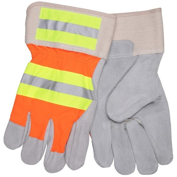 Leather Palm Gloves, Luminator, Large, Leather, Orange