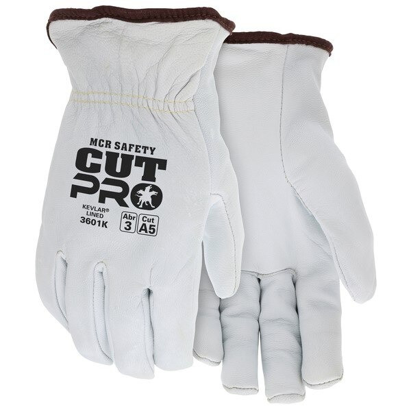Drivers Gloves, DuPont®, Large, Leather, White