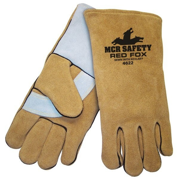 Welding Gloves, X-Large, Leather, Beige, Foam