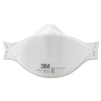 3M 7100110559 Aura Series N95 Particulate Disposable Respirator, 9210+, Dust/Non-Oil Aerosol and Particles