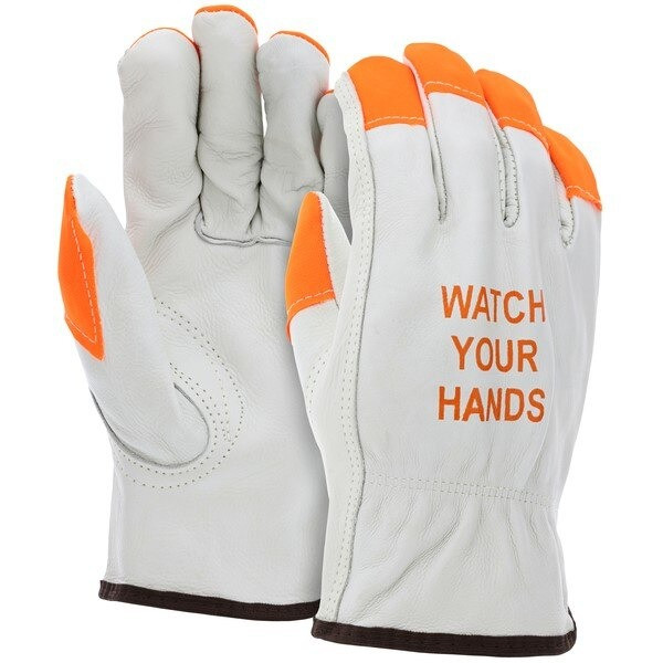 Drivers Gloves, CV Grade, Cowhide, 2X-Large, Leather, Orange