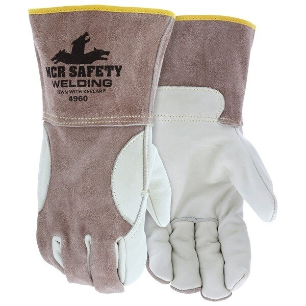 Welding Gloves, Memphis, Large, Leather, Beige, Unlined