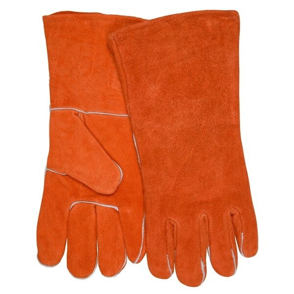 Welding Gloves, X-Large, Leather, Russet, Fleece