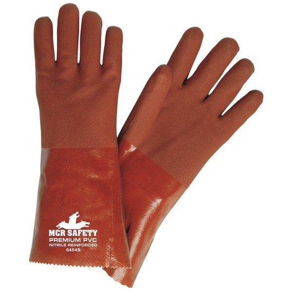 Gloves, Memphis, Large, PVC, White, 14 Inch L, Gauntlet Cuff