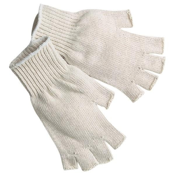 Gloves, Fingerless, Small, Cotton Polyester Blend, Natural