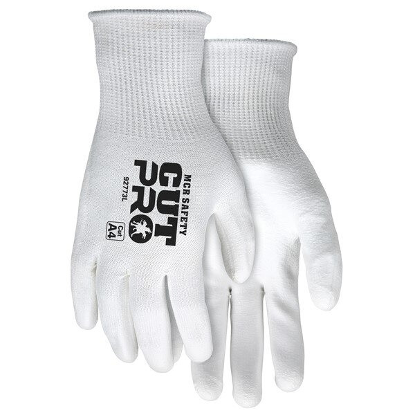Cut Resistant Gloves, Synthetic/Glass, X-Large, White