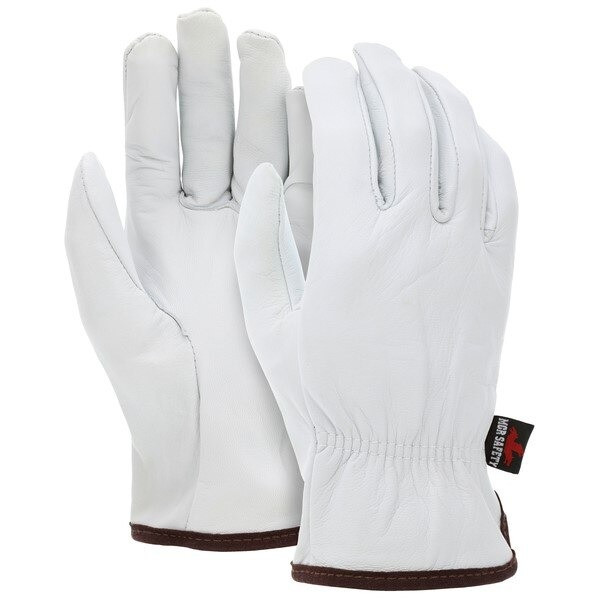 Drivers Gloves, Goatskin, Medium, Leather, White