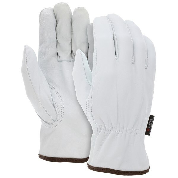 Drivers Gloves, Goatskin, Medium, Leather, White