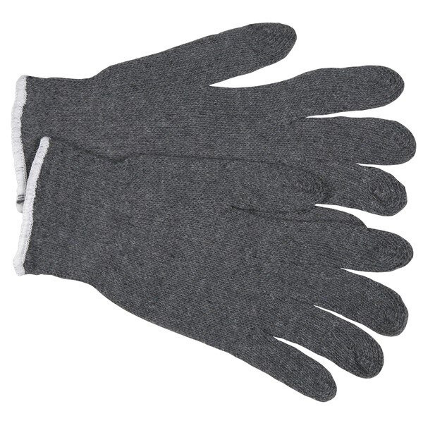 Gloves, Regular Weight, Small, Cotton Polyester Blend, Gray
