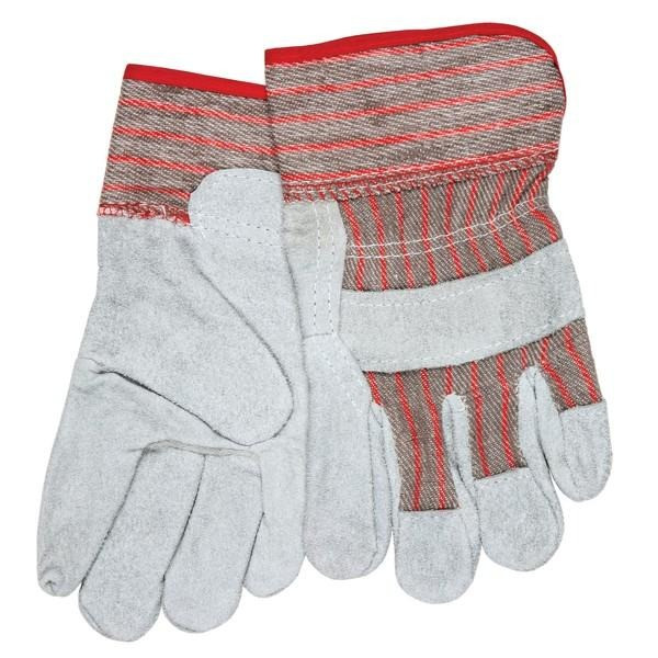 Leather Palm Gloves, Cowhide, Small, Leather, Safety Cuff