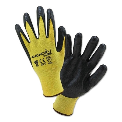 Anchor Brand 6010M Nitrile Coated Kevlar Gloves, Medium, Yellow/Black
