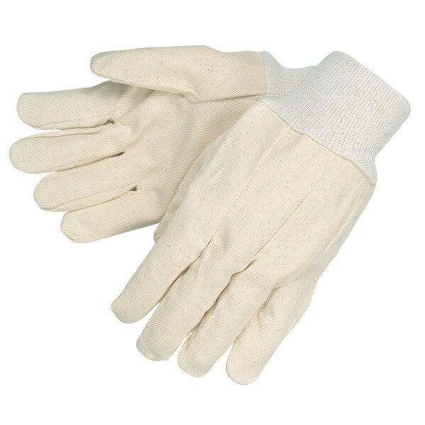 Gloves, Large, Canvas, Natural, Knit Wrist Cuff