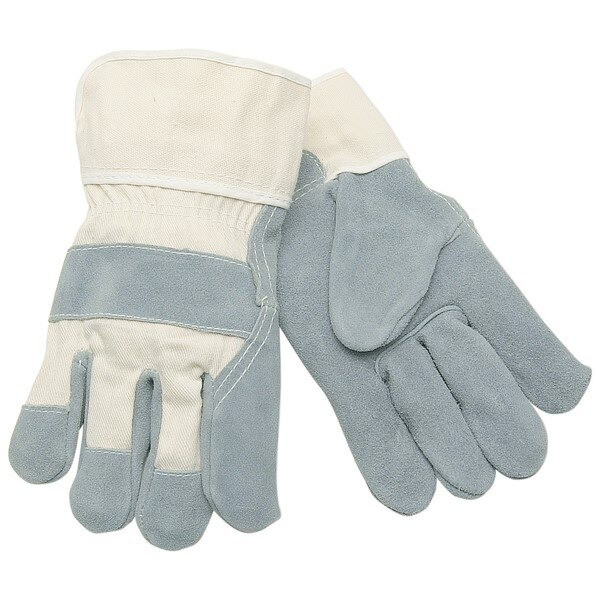 Leather Palm Gloves, A Select, Cowhide, Large, Leather