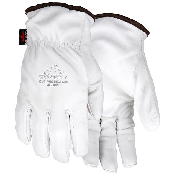Drivers Gloves, Goatskin, Medium, Leather, White