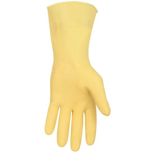 Gloves, Canners, Large, Latex, Amber, 12 Inch L, Rolled Cuff