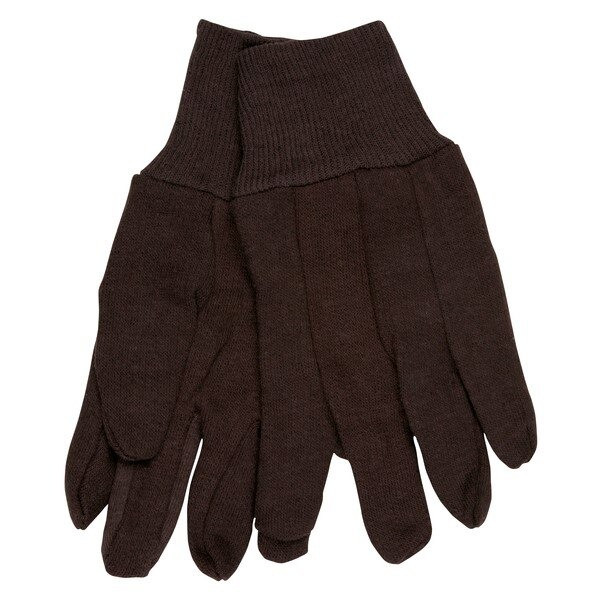 Gloves, Large, Jersey, Brown, Knit Wrist Cuff