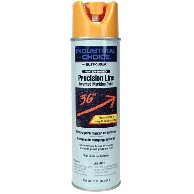 Rust-Oleum 203033 Industrial Choice M1600/M1800 System Precision-Line Inverted Marking Paint, 17 oz, Caution Yellow, M1800 Water-Based