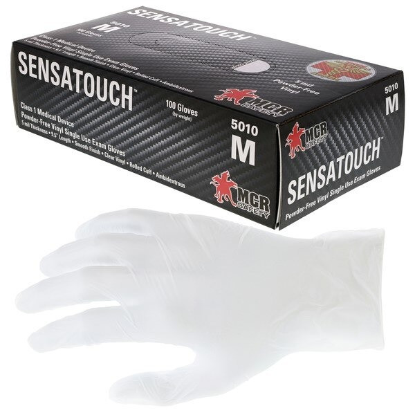 Disposable Gloves, SensaTouch, Large, Vinyl, 5 Mil THK